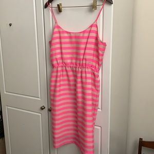 J crew size 8 cream and pink striped dress
